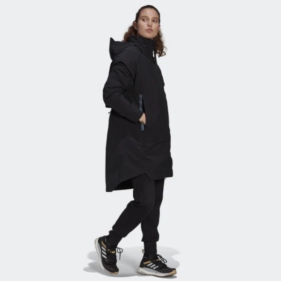 adidas | Jackets \u0026 Coats | Adidas Myshelter 4in Parka Jacket Black With  Reflective Stripes | Poshmark